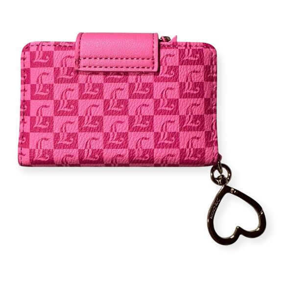 Juicy‎ Couture Pink Miss Juicy Tab Card Wallet Gold Heart Rare VTG - Picture 1 of 6